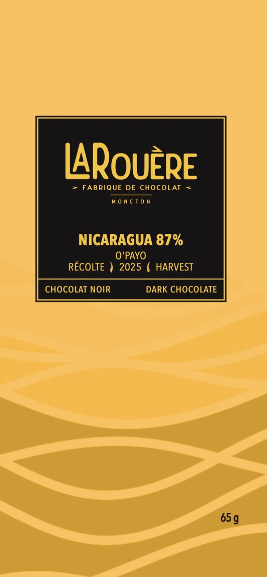 Nicaragua, O'Payo 87% – Chocolat Noir / Dark Chocolate